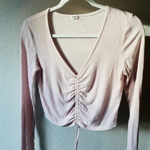 Garage Sinched Long Sleeve Crop Top